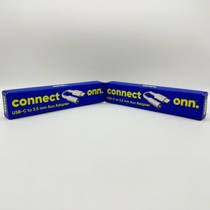 ONN CONNECT USB-C to 3.5 mm Aux Adapter 2Pack
